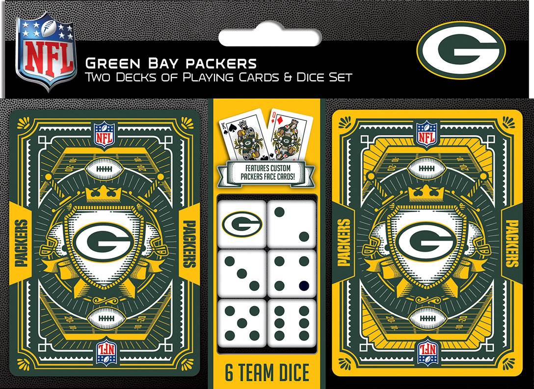 Green Bay Packers Official Playing Cards and Dice Set - ToylandEU