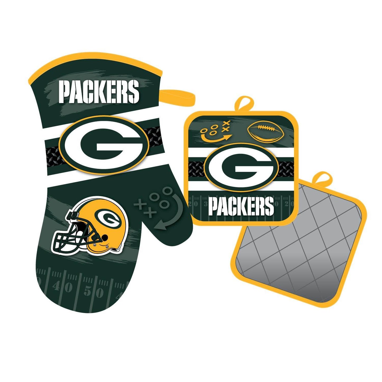 Green Bay Packers Oven Mitt and Pot Holder Set NFL Licensed - ToylandEU