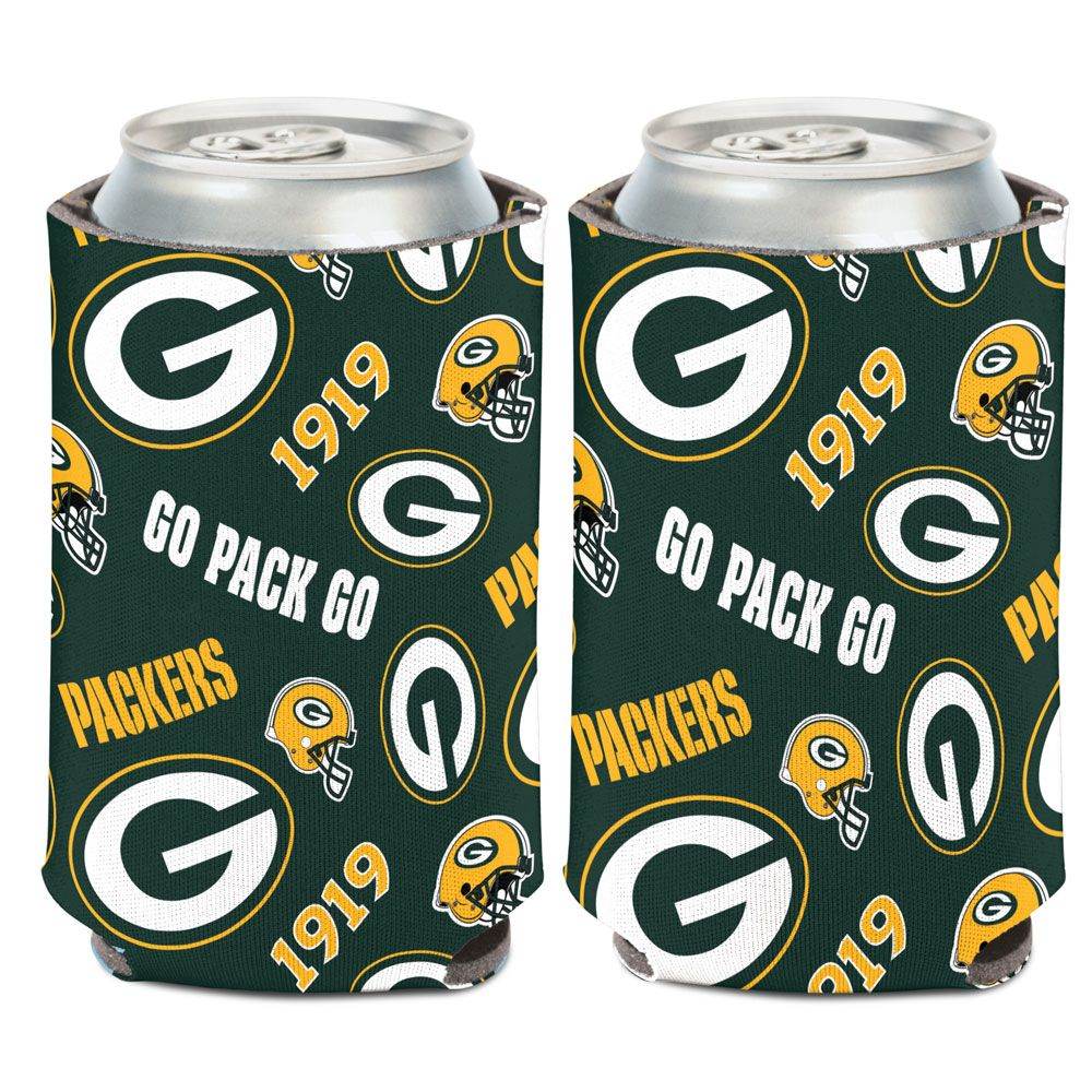 Green Bay Packers Scatterprint Can Cooler High Density Foam - ToylandEU