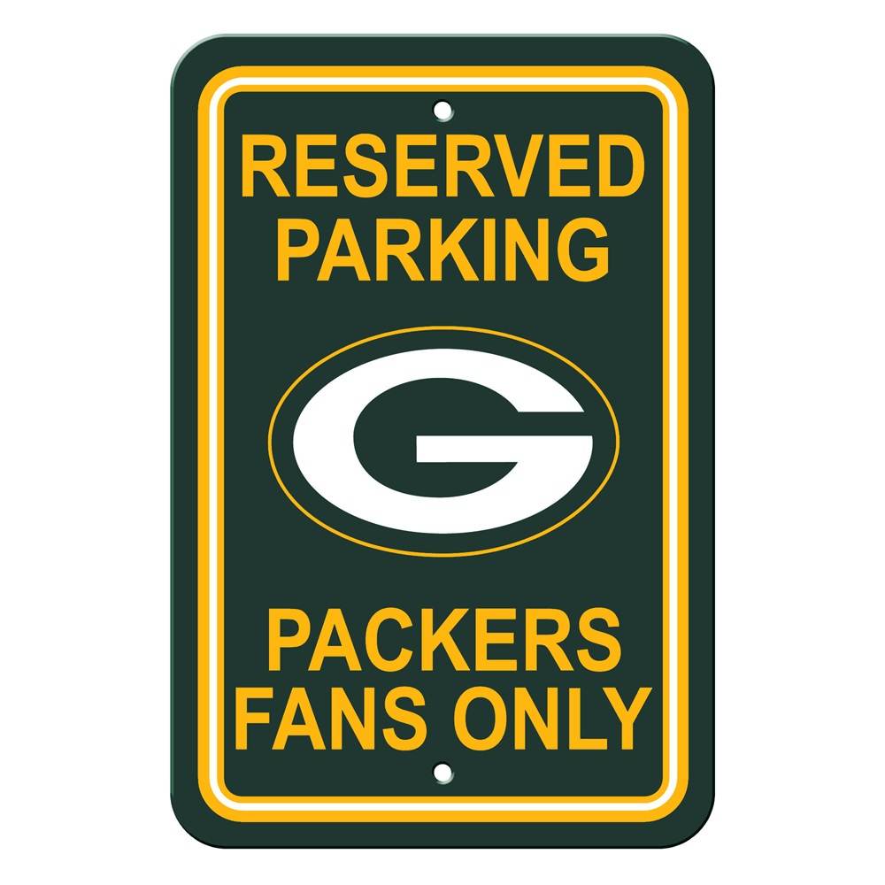 Green Bay Packers Sign 12x18 Plastic Reserved Parking Sign - ToylandEU