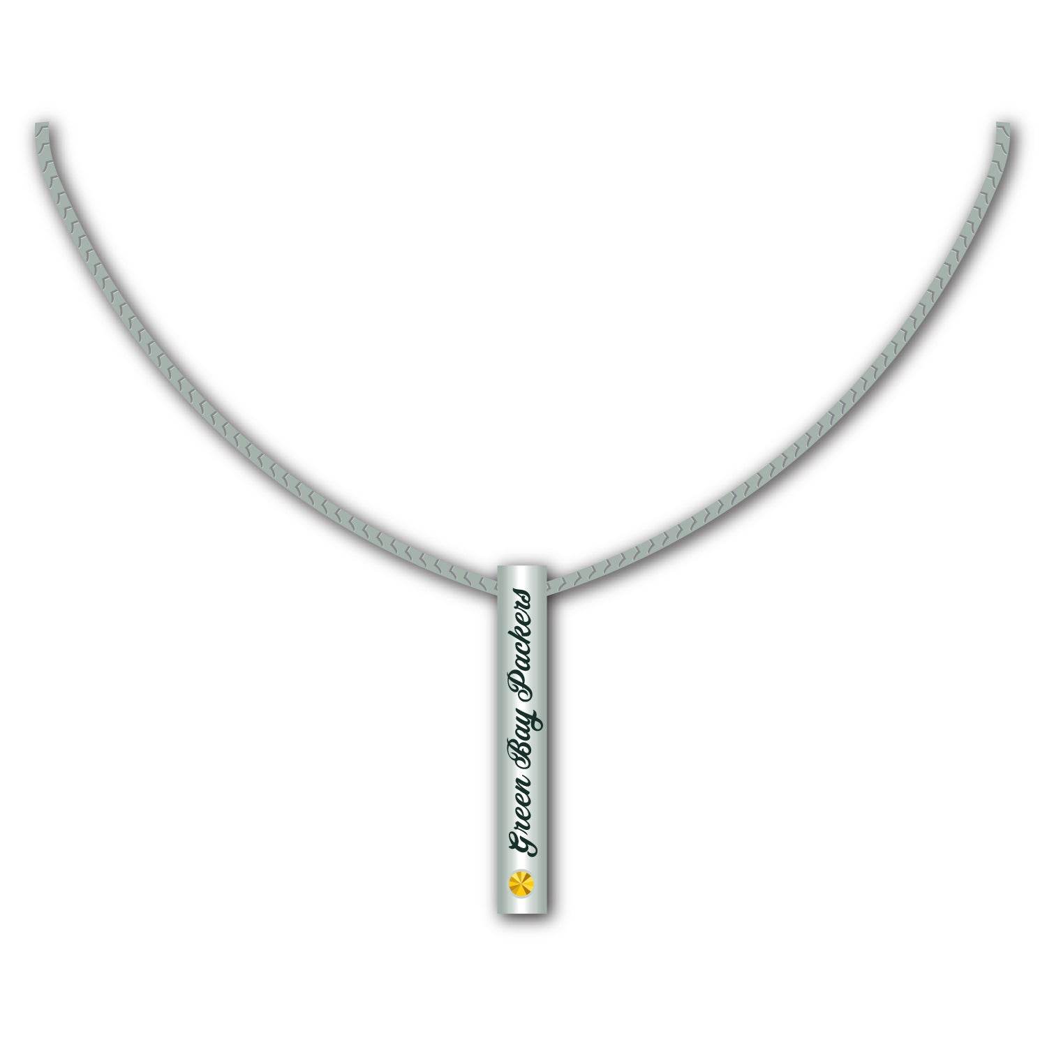 Green Bay Packers Silver Bar Necklace for NFL Fans Gift - ToylandEU