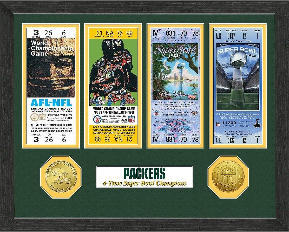 Green Bay Packers Super Bowl Ticket Collection Plaque - ToylandEU