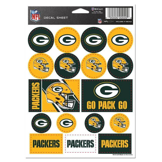  Green Bay Packers Vinyl Decal Sheet 5x7 Sticker Pack -  ToylandEU™