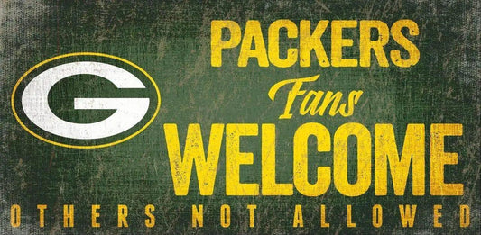  Green Bay Packers Wood Sign Fans Welcome 12x6 Inch Decor -  ToylandEU™