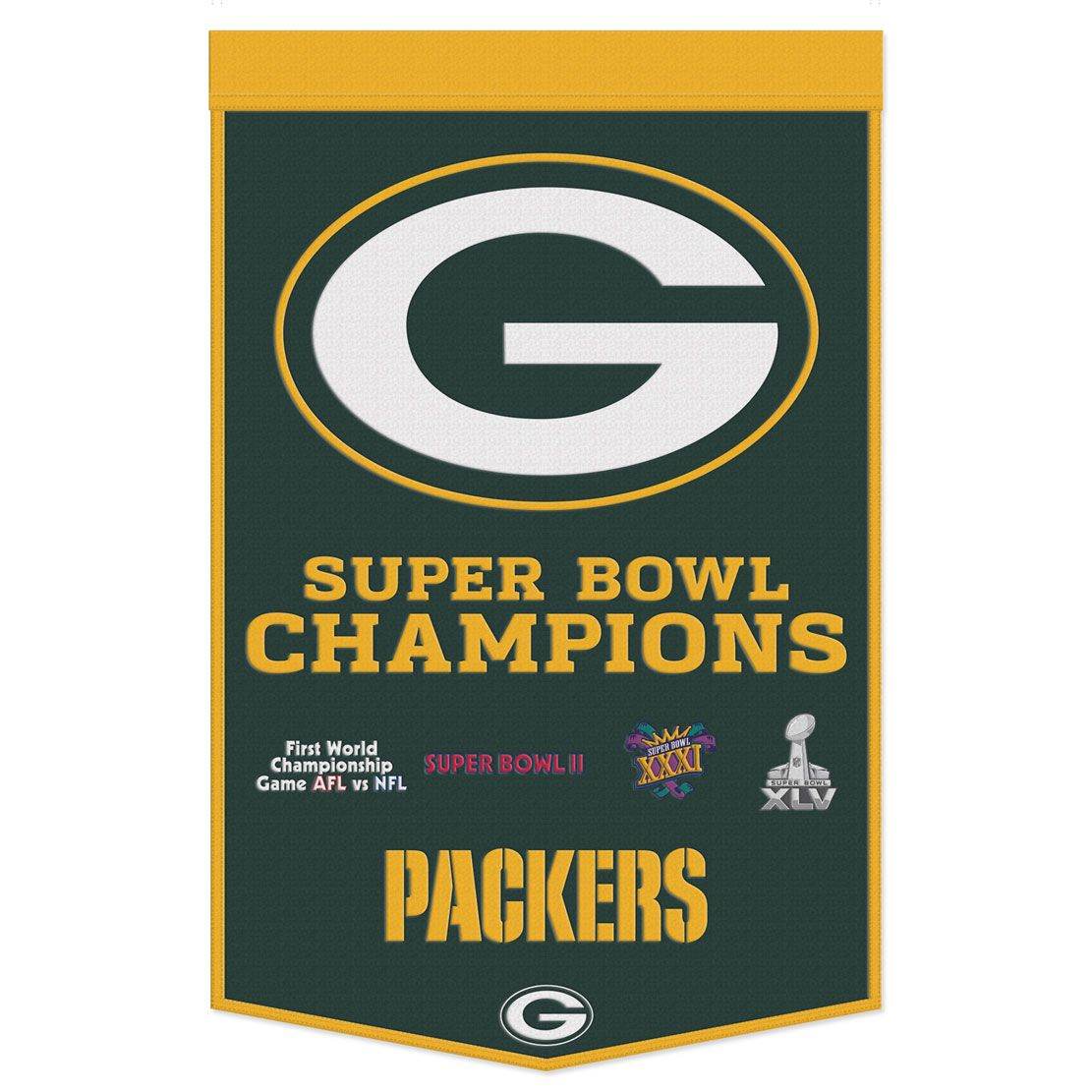 Green Bay Packers Wool Banner 24x38 Dynasty Champ Design - ToylandEU
