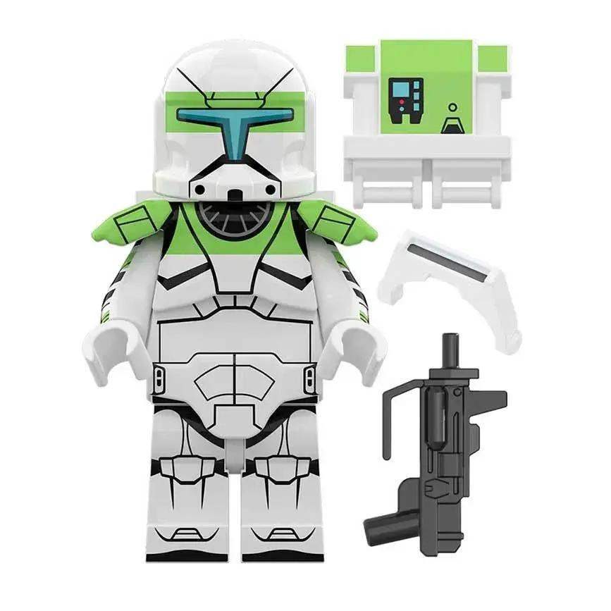 Green Commando Clone trooper Lego Star wars Minifigures - Minifigure Toys