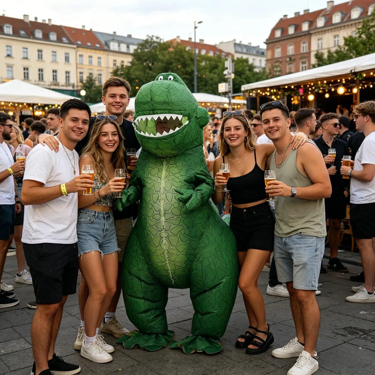  Green Dinosaur Inflatable Costume For Adults Easy Setup -  ToylandEU™