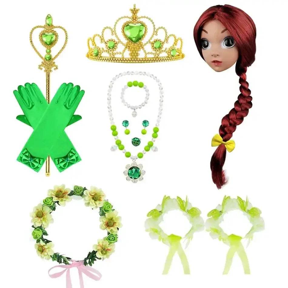 Green Princess Dress For Girls With Long Sleeve Halloween Costume - ToylandEU