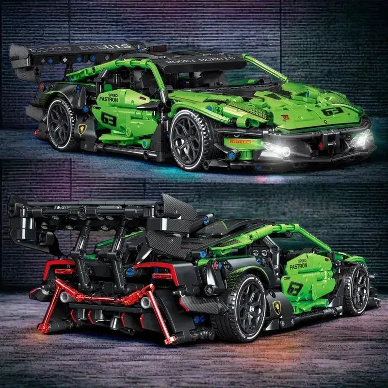 Green Racing Car MOC Building Blocks Kit Lego Compatible - ToylandEU
