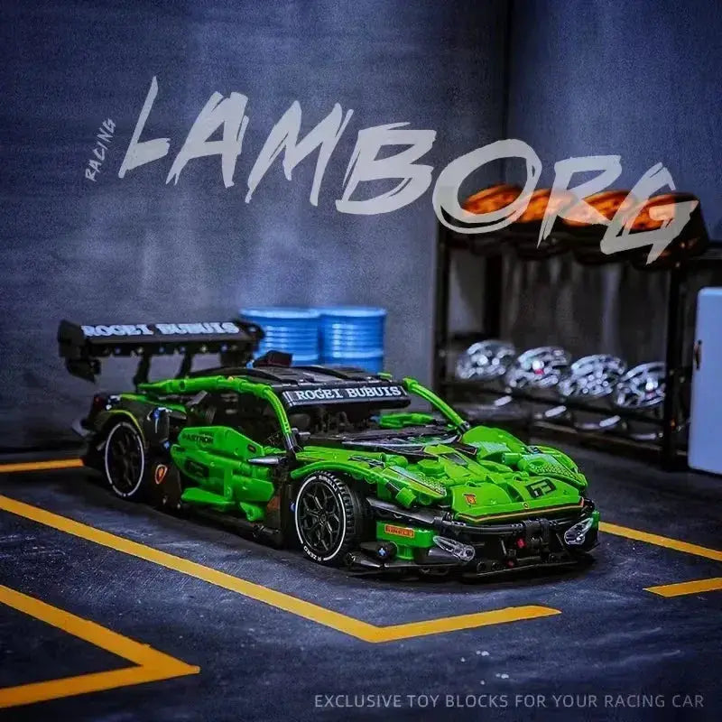 Green Racing Car MOC Building Blocks Kit Lego Compatible - ToylandEU