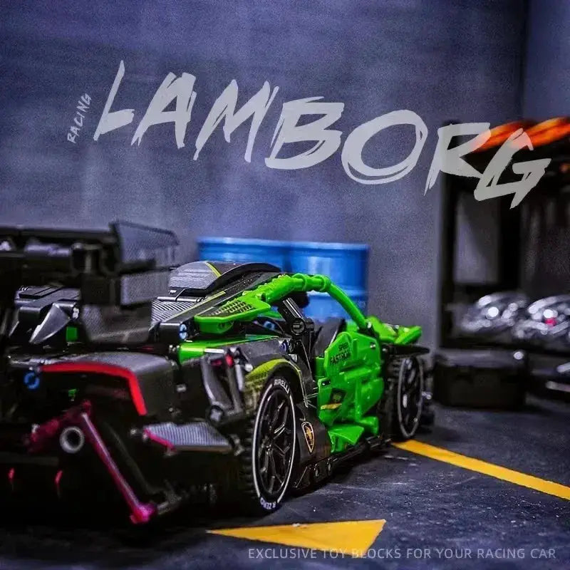 Green Racing Car MOC Building Blocks Kit Lego Compatible - ToylandEU