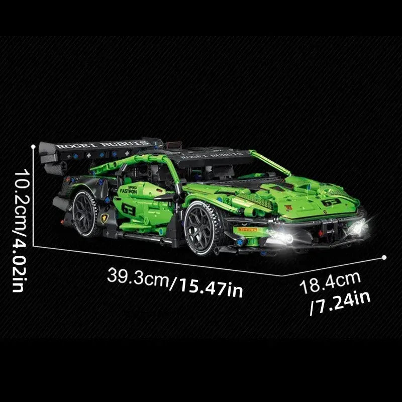 Green Racing Car MOC Building Blocks Kit Lego Compatible - ToylandEU