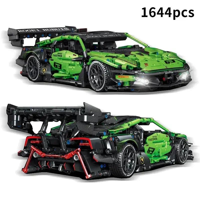 Green Racing Car MOC Building Blocks Kit Lego Compatible - ToylandEU