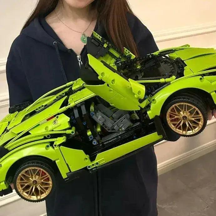  Green Sports Car Building Blocks Kit No Power -  ToylandEU™