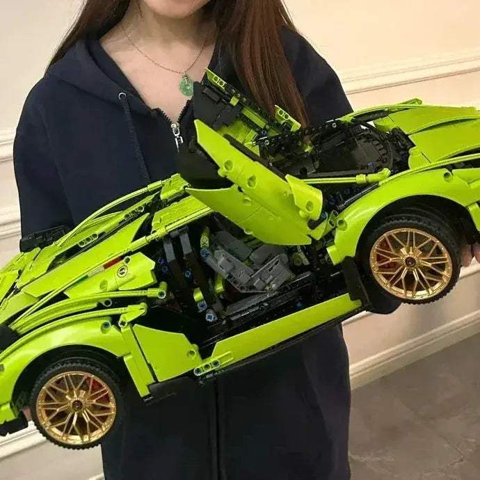 Green Sports Car Building Blocks Kit No Power Pack Model - ToylandEU
