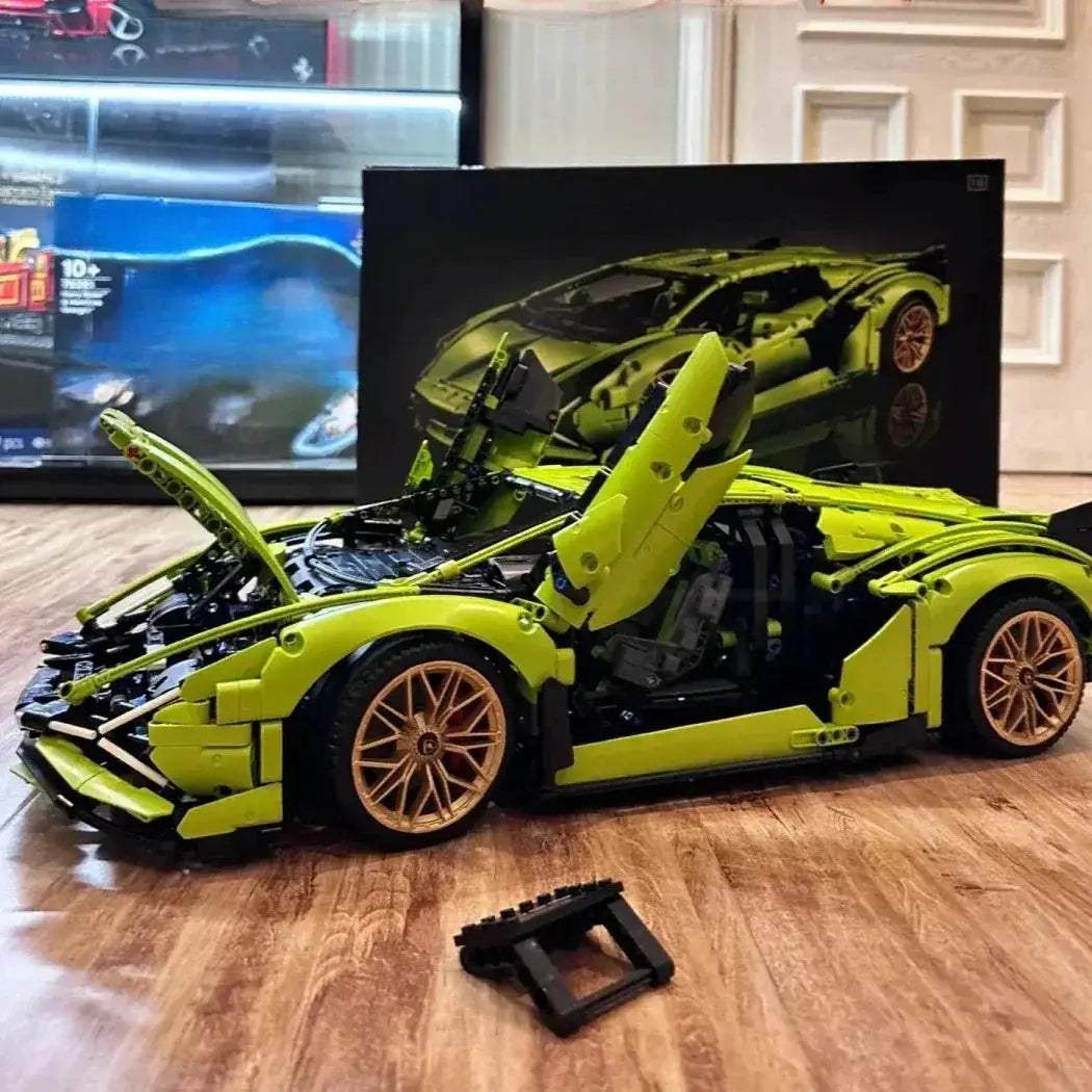 Green Sports Car Building Blocks Kit No Power Pack Model - ToylandEU