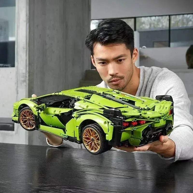 Green Sports Car Building Blocks Kit No Power Pack Model - ToylandEU