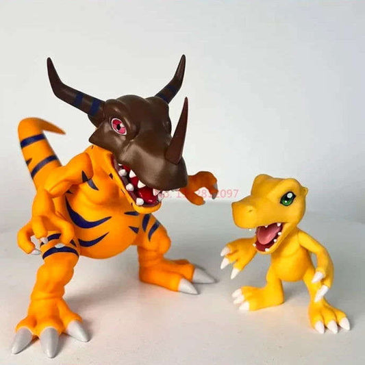 Greymon and Agumon Anime Figures, Digimon Gk Figurines Action Collectible Model Toys 12cm