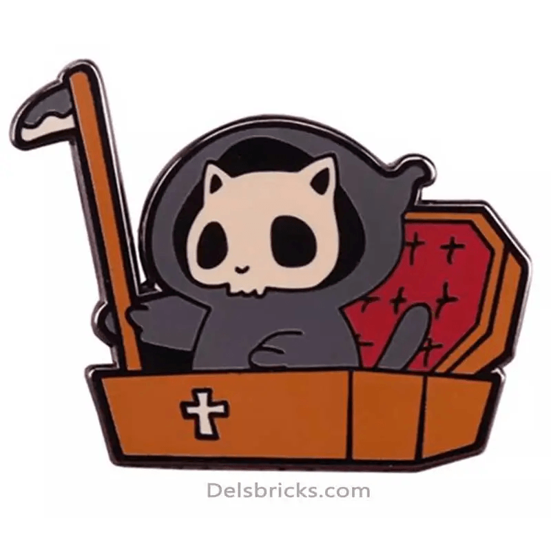  Grim Reaper Cat Enamel Pin Durable Copper Gold Finish -  ToylandEU™