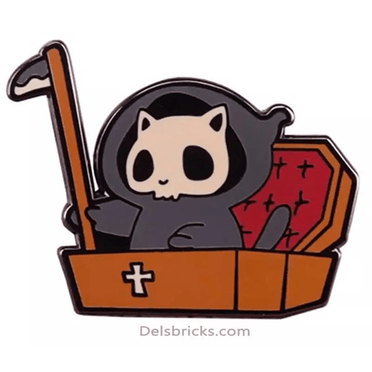  Grim Reaper Cat Enamel Pin Durable Copper Gold Finish -  ToylandEU™