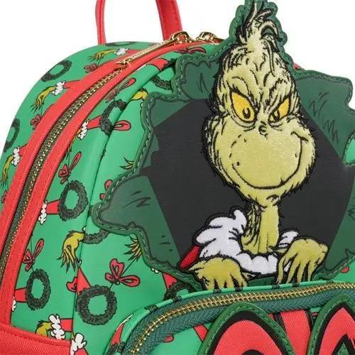 Loungefly How the Grinch Stole Christmas Grinch Christmas Present Mini- Backpack