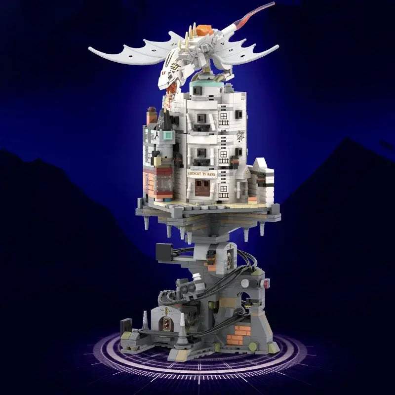 Gringotts Wizarding Bank Building Blocks Set With Dragon Mini Model - ToylandEU
