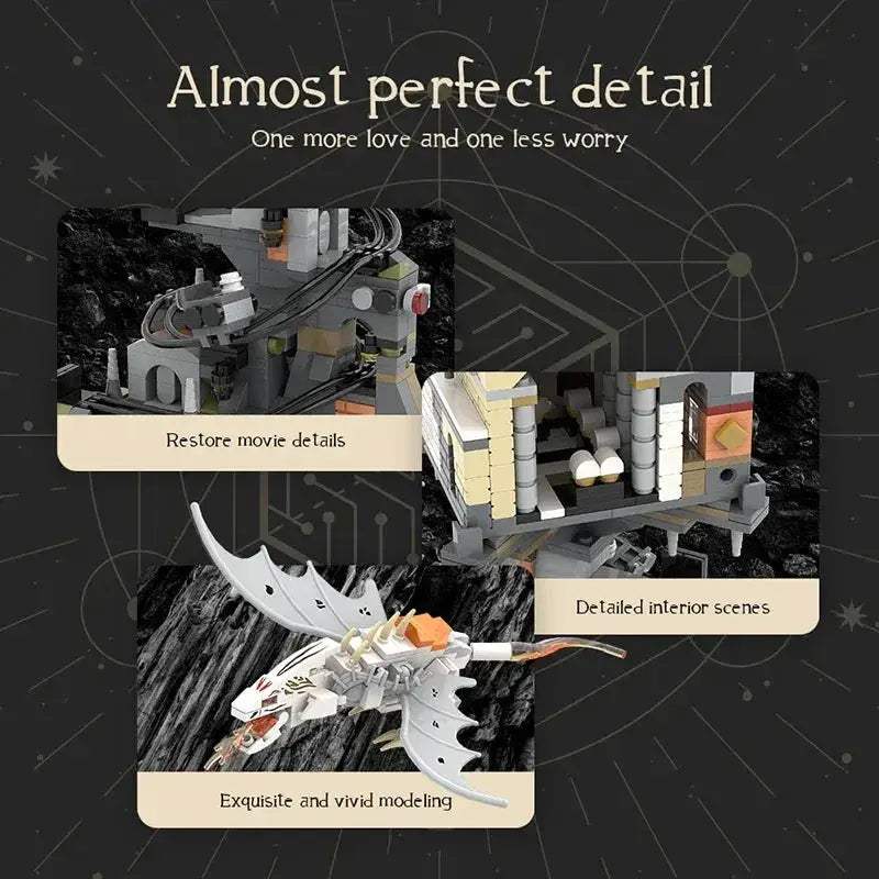 Gringotts Wizarding Bank Building Blocks Set With Dragon Mini Model - ToylandEU