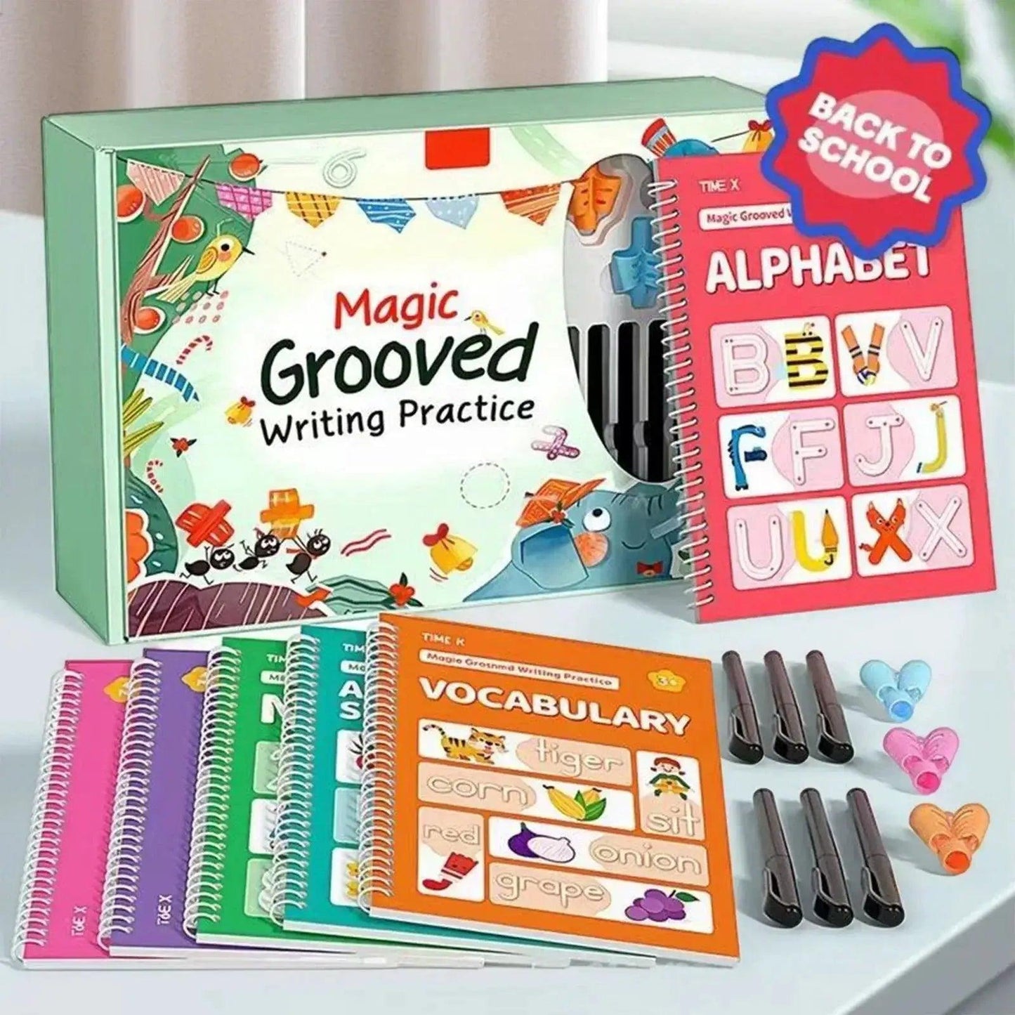  Grooved Writing Practice Books Handwriting Workbooks VAKIND -  ToylandEU™