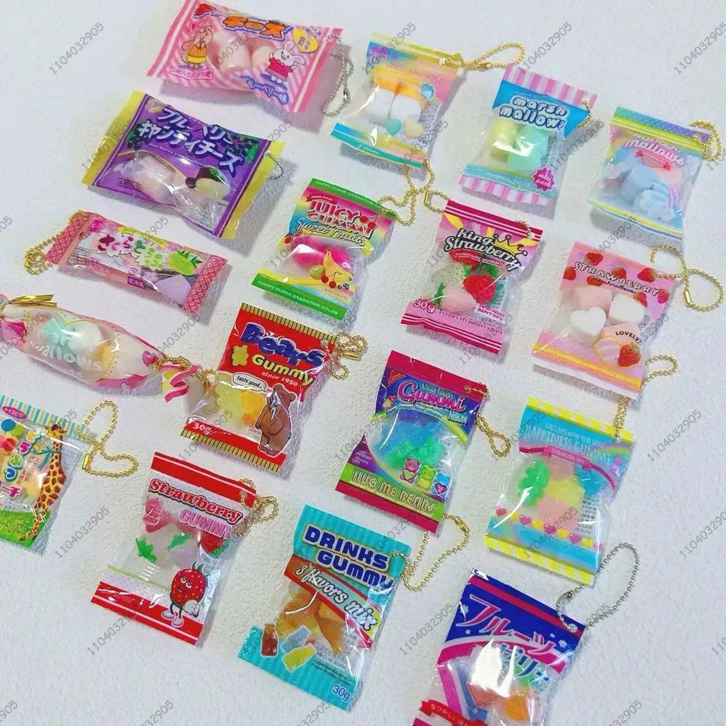 Gummy Bear Bag Charm Squishy Toy Slow Rising Keychain Fidget - ToylandEU