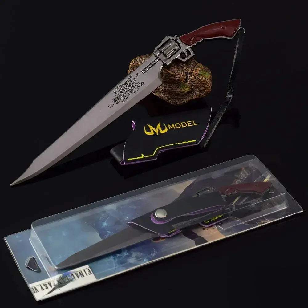 Gunblade Sword 22cm Metal Fantasy Weapon Keychain Collectible - ToylandEU