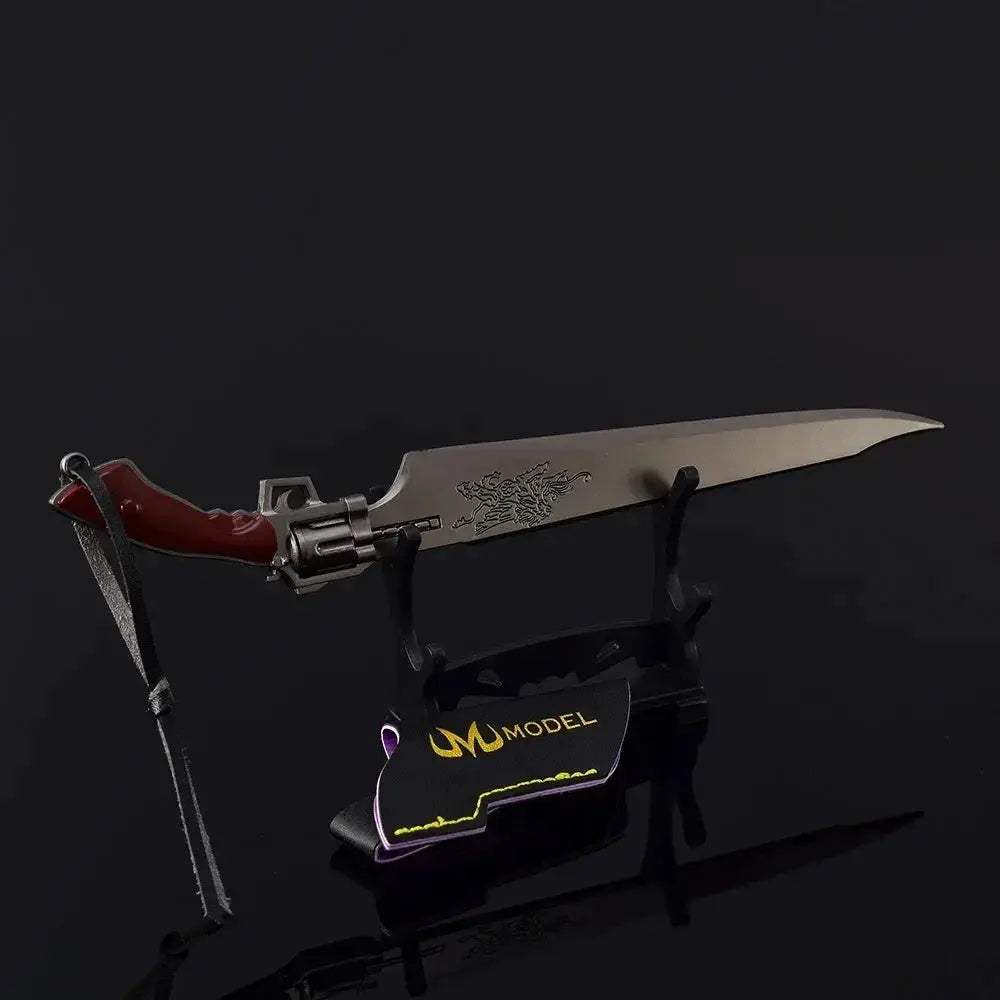 Gunblade Sword 22cm Metal Fantasy Weapon Keychain Collectible - ToylandEU