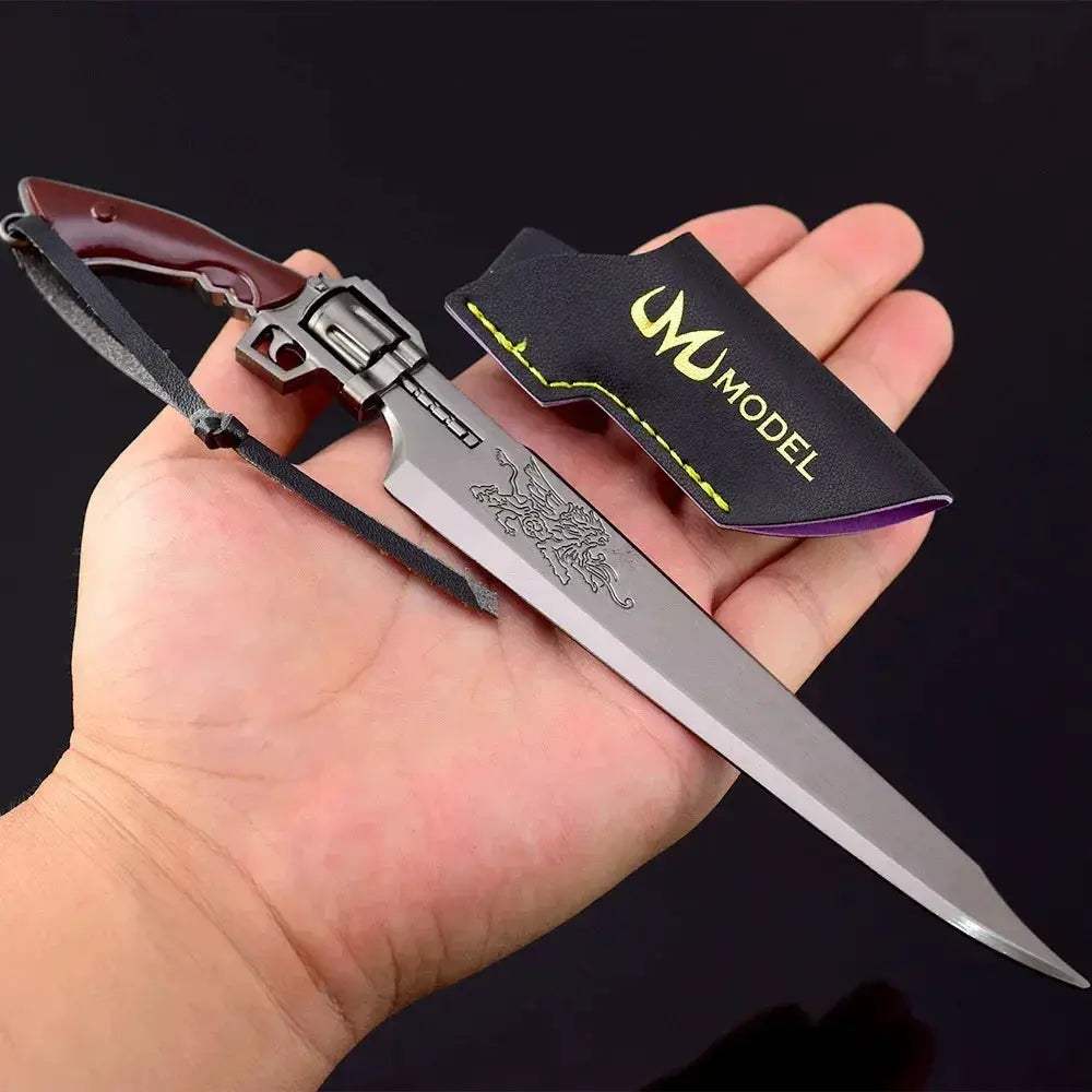 Gunblade Sword 22cm Metal Fantasy Weapon Keychain Collectible - ToylandEU
