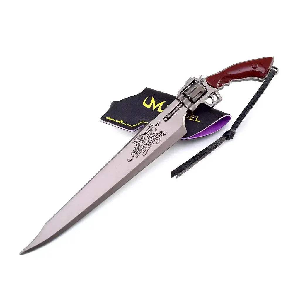 Gunblade Sword 22cm Metal Fantasy Weapon Keychain Collectible - ToylandEU