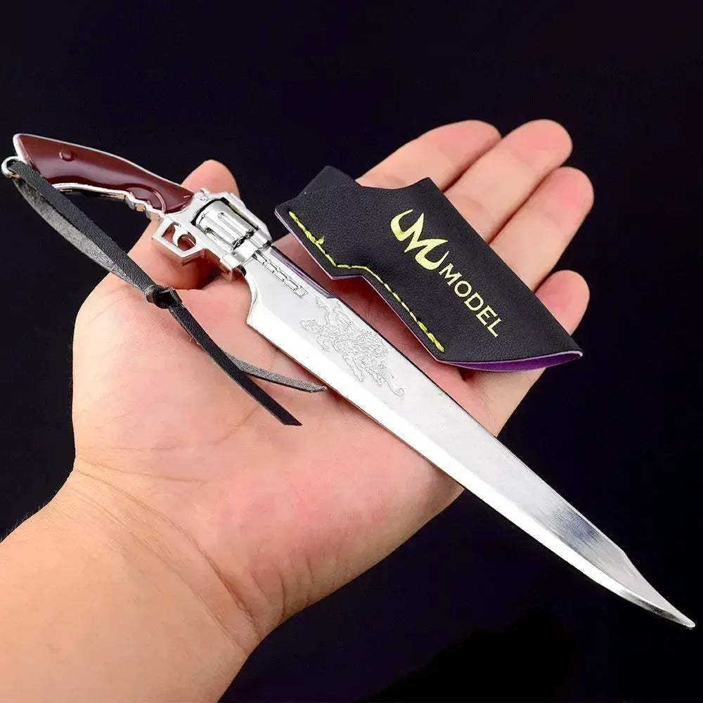 Gunblade Sword 22cm Metal Fantasy Weapon Keychain Collectible - ToylandEU