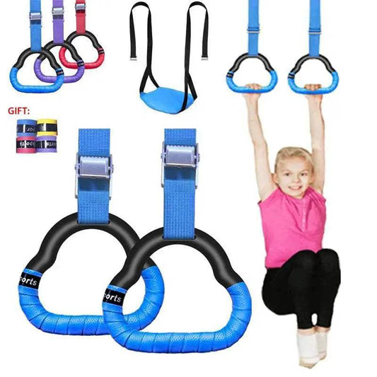  Gymnastics Rings Kid Sport Toy Non-Slip Adjustable Straps -  ToylandEU™