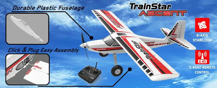 RC Volantex RC TrainStar Ascent 747-8 EPO Trainer Aircraft - 1400mm Wingspan Beginner's RC Airplane Kit or PNP