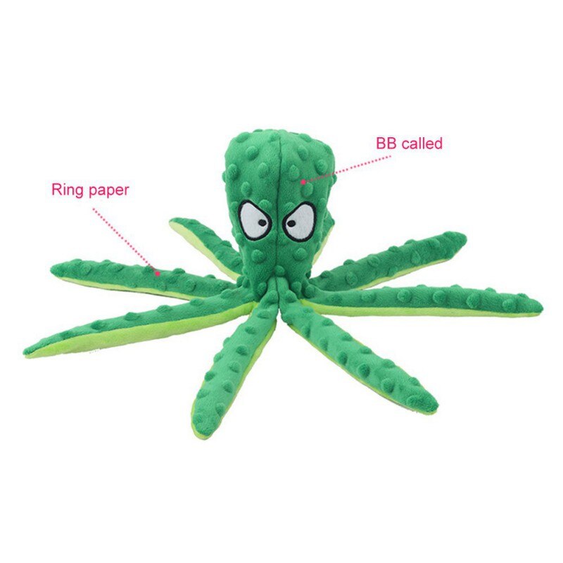 Interactive Octopus Plush Dog Toy with Squeaker and Teeth Cleaning Features - ToylandEU