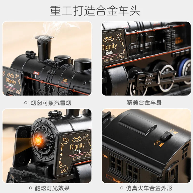 Electric Train Toy Set with DIY Railway Track and Motorized Train