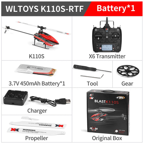 RC Wltoys XK K110S 6CH 3D 6G System Remote Control Toy Brushless Motor Toyland EU