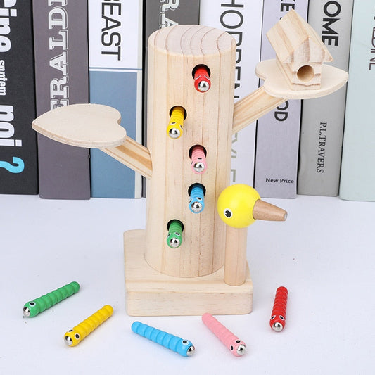 Woodpecker Pole Magnetic Wooden Educational Toy for Toddlers - Nature Learning Game - ToylandEU