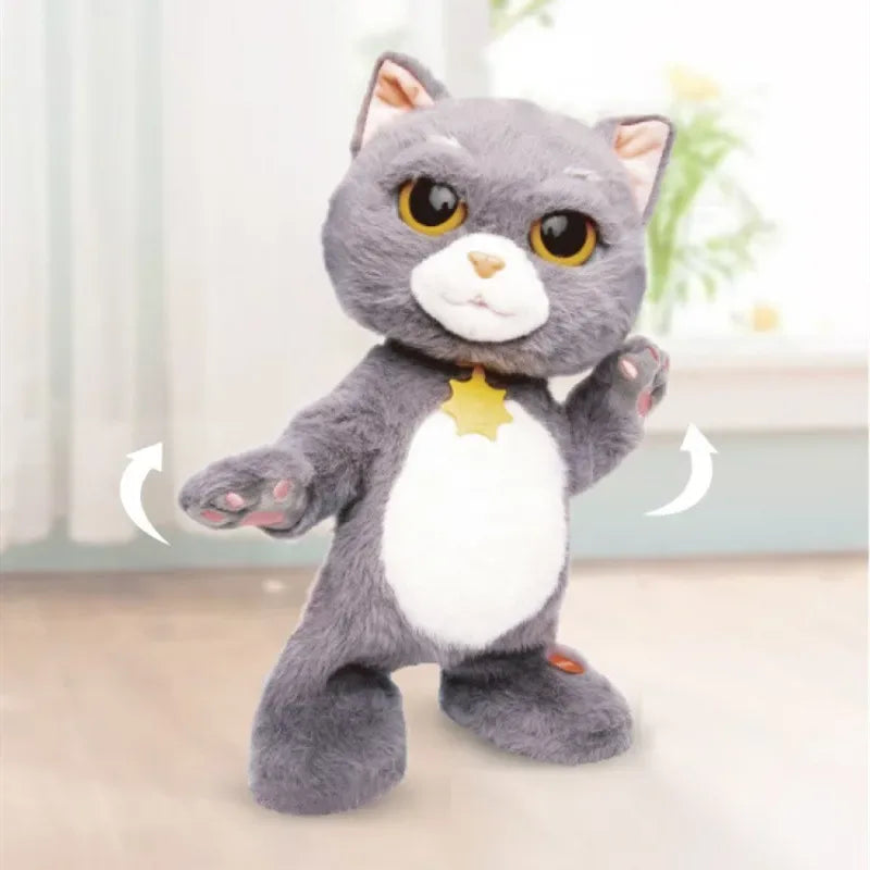 Large Robot Cat Toy Dancing Walking Talking Plush Pet - ToylandEU