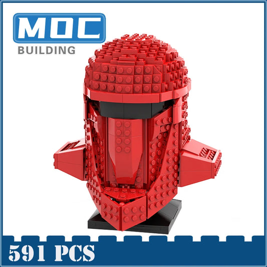 Royal Guard Helmet | MOC Brick Set | Red And Black | Ages 14 Plus