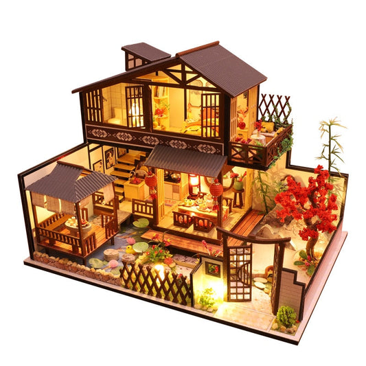 Wooden Miniature Dollhouse Furniture DIY Kit for Children by - ToylandEU