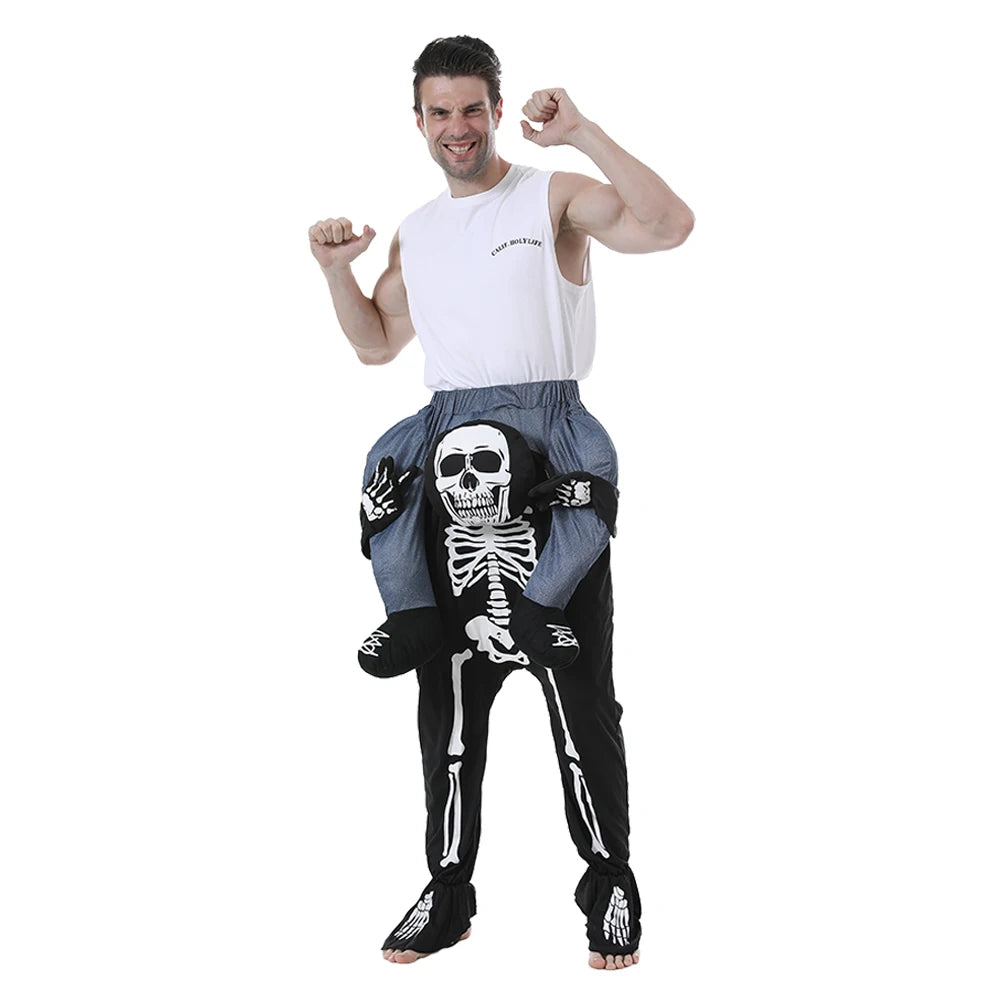 Comical Skeleton Ride-On Costume for Adults - Perfect for Halloween Fun!