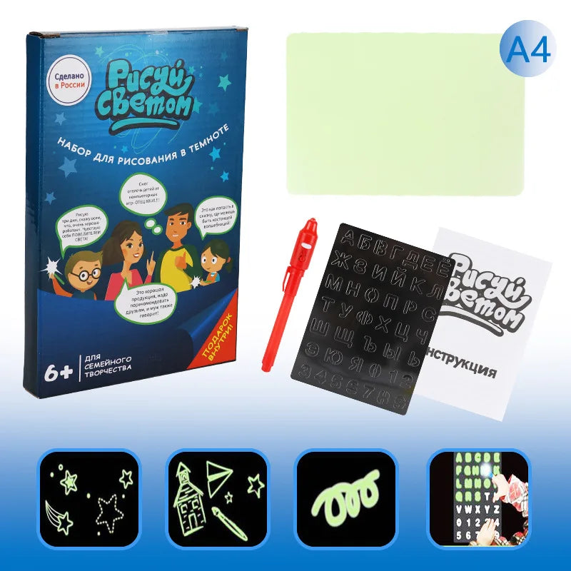 A3-A5 Large Luminous DIY Drawing Board Educational Toy Fun Fluorescent - ToylandEU