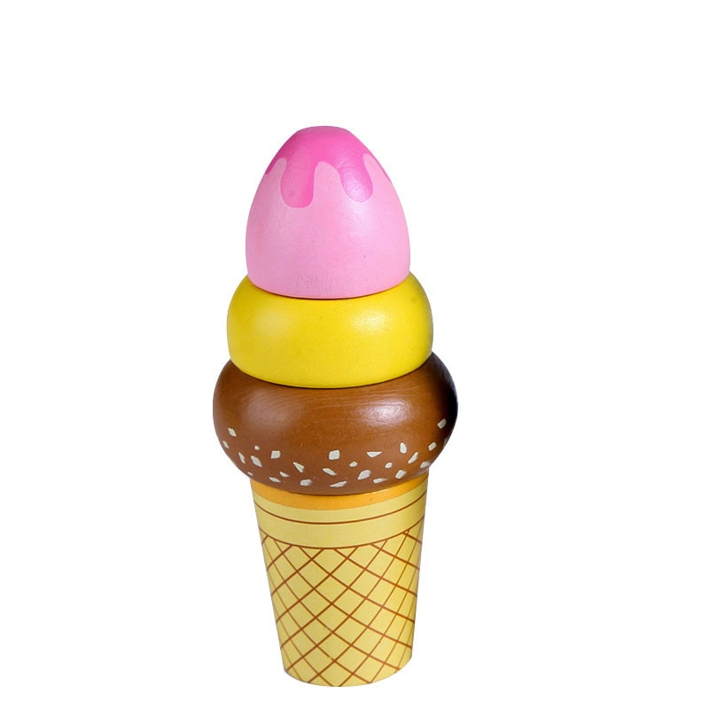 Wooden Kitchen Ice Cream Pretend Play Toy Set for Children, Magnetic Vanilla Chocolate -5 Toyland EU Toyland EU
