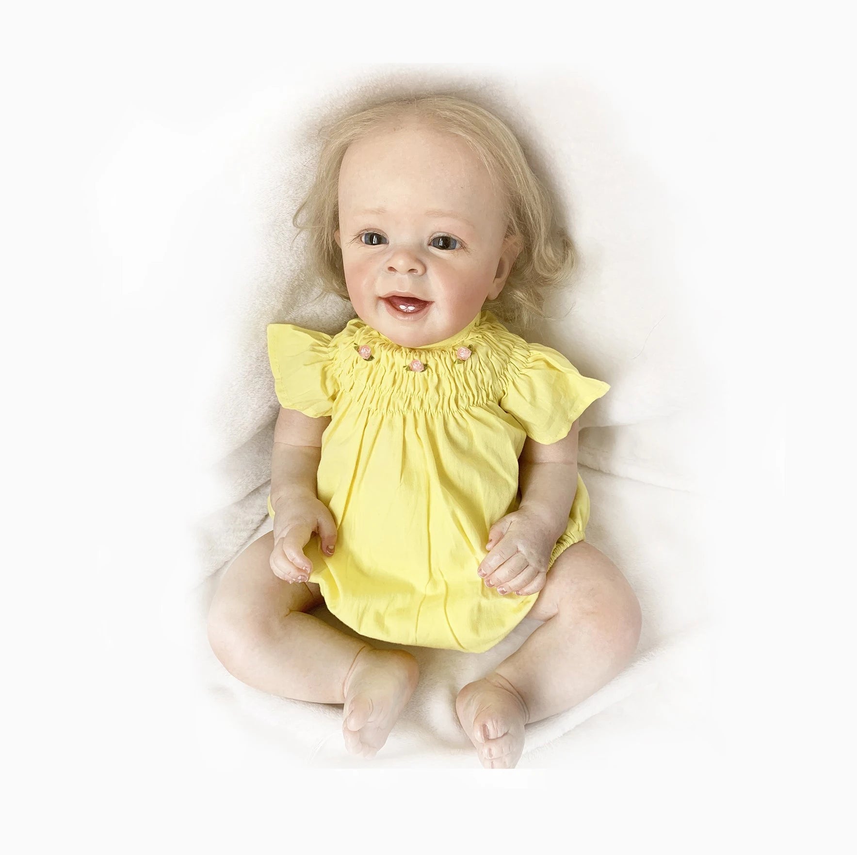 58CM Handmade Lifelike Reborn Baby Doll with Root Hair - ToylandEU