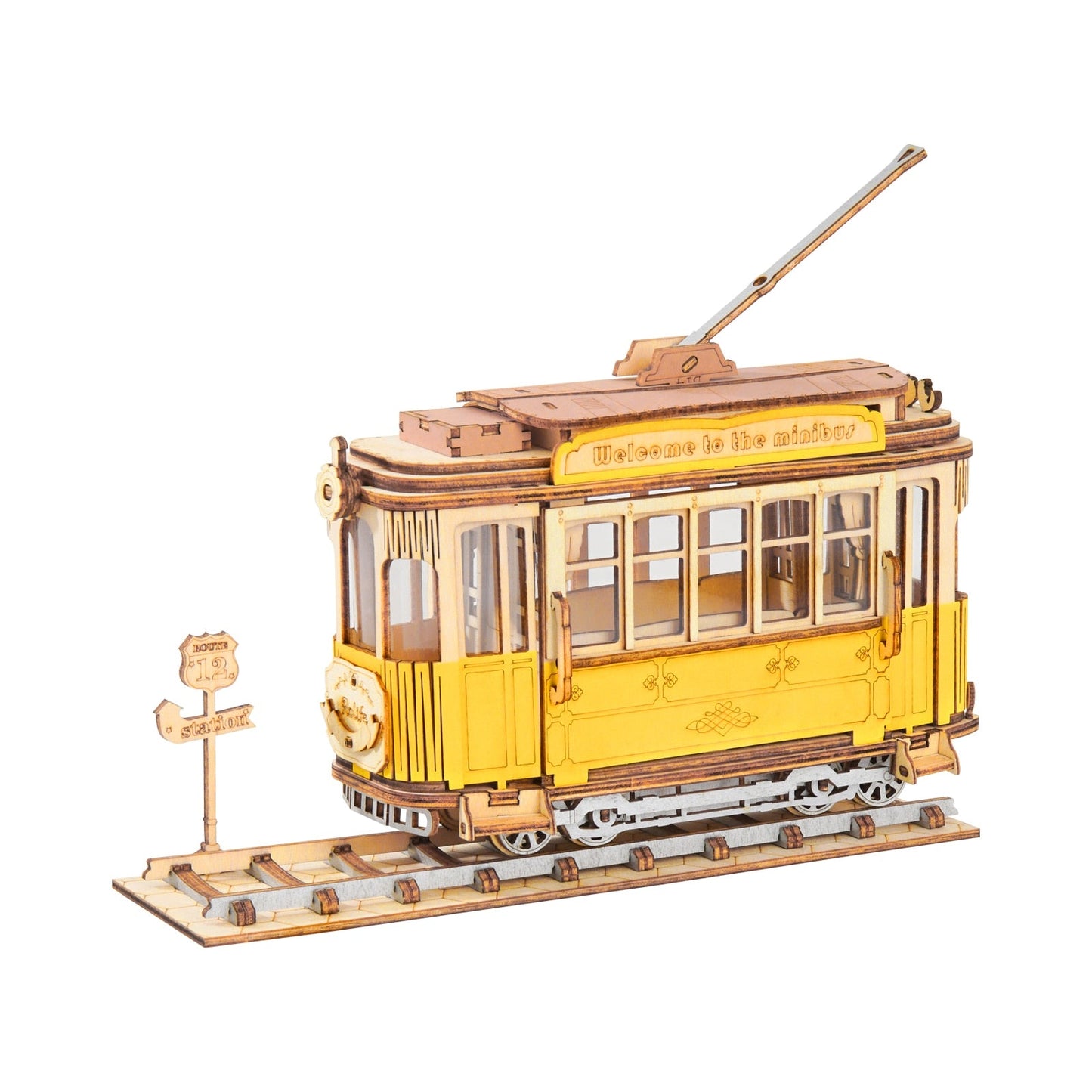 Vintage Car Tramcar Carriage 3D Wooden Model Building Kit Toyland EU Toyland EU