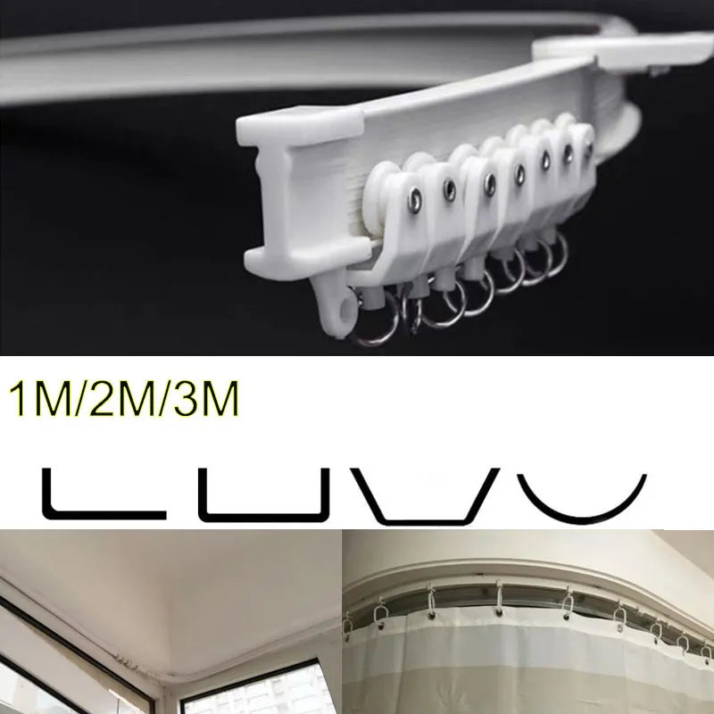 Adjustable Ceiling Mounted Curtain Track Rail with Flexible Straight Sliding Capability - ToylandEU