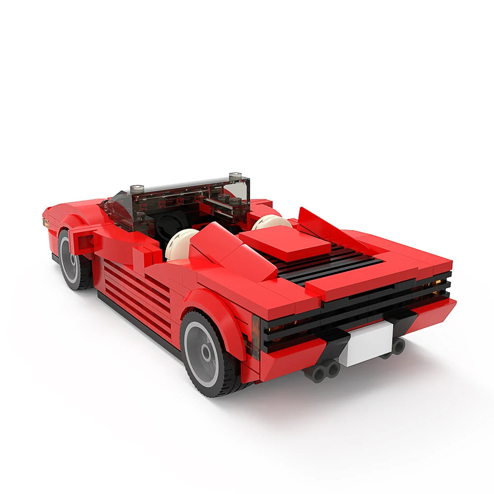 MOC 1980s Legendary Red Supercar Building Blocks Set Racing Car - ToylandEU